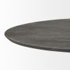 54" Dark Brown Solid Wood And Iron Pedestal Base Round Top Dining Table