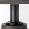 54" Dark Brown Solid Wood And Iron Pedestal Base Round Top Dining Table