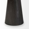 54" Dark Brown Solid Wood And Iron Pedestal Base Round Top Dining Table