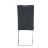 Set of Four Gray and Silver Upholstered Faux Leather Dining Side Chairs