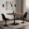 35" Steel Pedestal Base Dining Table