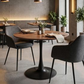 35" Steel Pedestal Base Dining Table