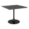35" Black Square Steel Pedestal Base Dining Table