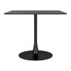 35" Black Square Steel Pedestal Base Dining Table