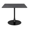35" Black Square Steel Pedestal Base Dining Table