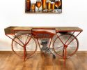 72" Orange Flying Merkel Motorcycle Bar Cart