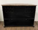 60" Green and White Metal and Wood Peace Van Bar Server