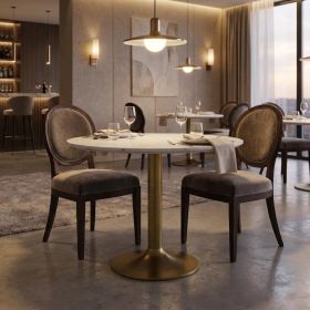 Marble and Aluminum Dining Table