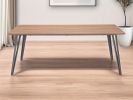 79" Brown and Gray Wood and Steel Dining Table