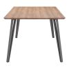 79" Brown and Gray Wood and Steel Dining Table