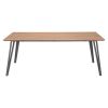 79" Brown and Gray Wood and Steel Dining Table
