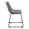 Set of Two Charcoal and Black Upholstered Velvet Dining Side chairs