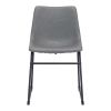 Set of Two Charcoal and Black Upholstered Velvet Dining Side chairs