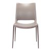 Set of Two Gray and Espresso Upholstered Faux Leather Dining Side Chairs