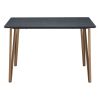 55" Black And Gold Wood And Steel Counter Height Dining Table