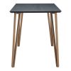 55" Black And Gold Wood And Steel Counter Height Dining Table