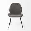 Set of Two Gray and Black Fabric Dining Side Chairs