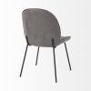 Set of Two Gray and Black Fabric Dining Side Chairs