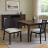 Set of Two Black Upholstered Fabric Cross Back Dining Side Chairs