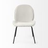 Set of Two White and Black Upholstered Fabric Dining Side Chairs