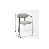 Set of Two Gray and Black Fabric Dining Arm Chairs