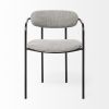 Set of Two Gray and Black Fabric Dining Arm Chairs