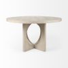 54" Natural Rounded Pedestal Base Dining Table