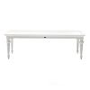 94" White Solid Wood Dining Table