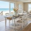 94" Dark Brown And White Solid Wood Dining Table