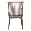 Set of Two Natural Rattan Slat Back Dining Arm Chairs