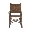 Set of Two Brown Open Back Dining Arm Chairs