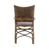 Set of Two Brown Open Back Dining Arm Chairs