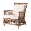 Set of Two Cream and Natural Cross Back Dining Arm Chairs