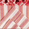 71" X 95" Red And White Striped Cotton Tablecloths
