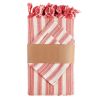 71" X 95" Red And White Striped Cotton Tablecloths