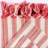 71" X 95" Red And White Striped Cotton Tablecloths