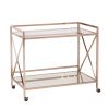 Gold Metal And Glass Rolling Bar Cart