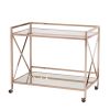 Gold Metal And Glass Rolling Bar Cart