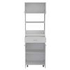 24" White Wood Kitchen Cart With Storage