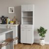 24" White Wood Kitchen Cart With Storage