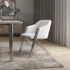 Set of Two White Faux Leather Modern Dining Chairs