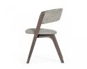 Set of Two Gray and Brown Upholstered Fabric Dining Arm Chairs