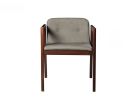 Set of Two Dark Gray Faux Leather Dining Chairs