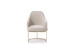 Gray and Gold Upholstered Fabric Dining Arm Chair