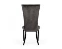 Set of Two Gray and Black Upholstered Velvet Dining Side Chairs