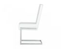 Set of Two White Silver Modern Dining Chairs
