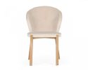 Set of Two Beige and Champagne Upholstered Velvet Wing Back Dining Side Chairs