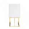 White and Gold Upholstered Faux Leather Dining Side Chair