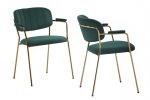 Set of Two Green Modern Dining Chairs