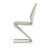 Set of Two Light Gray Faux Leather Modern Dining Chairs